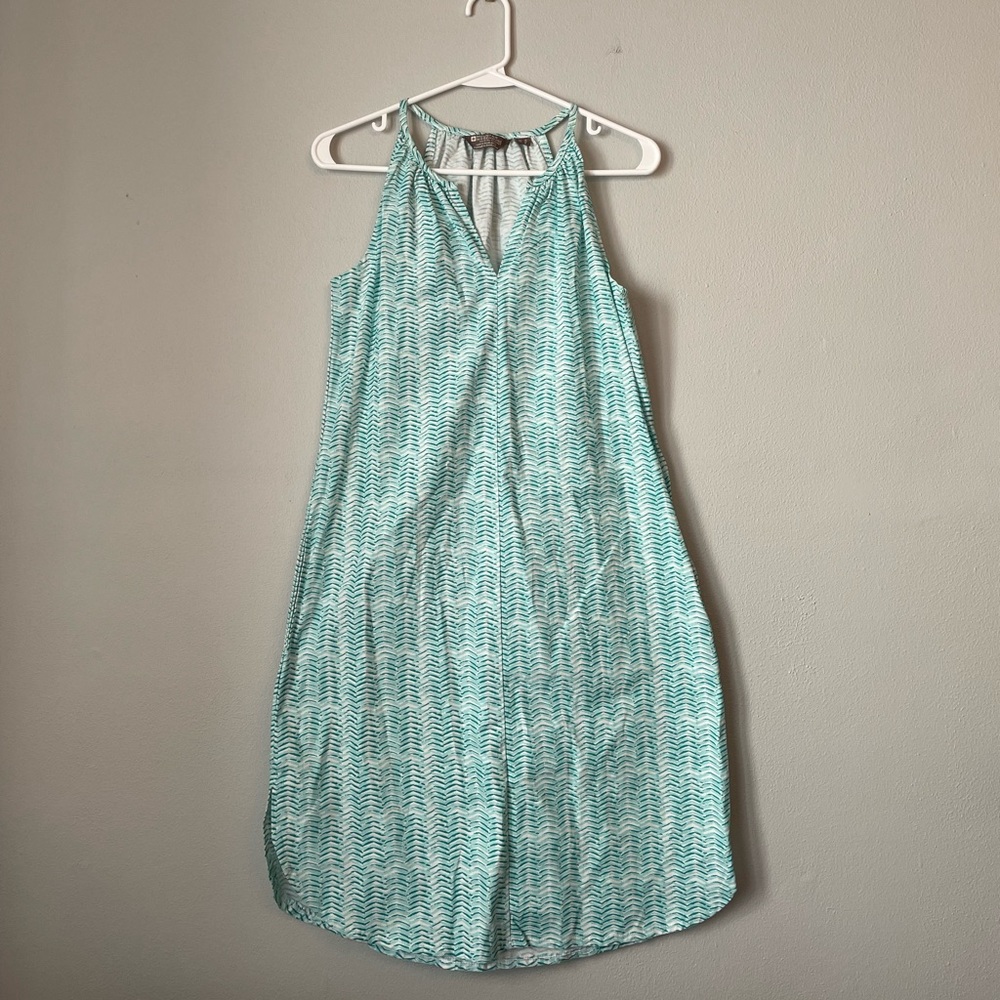 Mountain Warehouse Women's Teal and White Sleeveless V-neck Dress 6